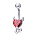 thumbnail image 1 of EeaseCA 1Pc Heart Shape Navel Ring Fashion Navel Button Beautiful Belly Ring for Lady, 1 of 8
