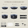 thumbnail image 2 of Juego de 17 piezas de utensilios de cocina de cerámica negro y gris antiadherentes no tóxicos para inducción, 2 of 7