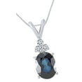thumbnail image 2 of AFFY White Natural Diamond Accents & Simulated Blue Sapphire Pendant Necklace in 14K White Gold, 2 of 2