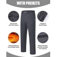 thumbnail image 5 of Taigaofy Men's Winter Fleece Lined Hiking Pants With Zip Pockets Waterproof Quick-Dry Travel Fishing Work Outdoor Pants Gray XL, 5 of 8