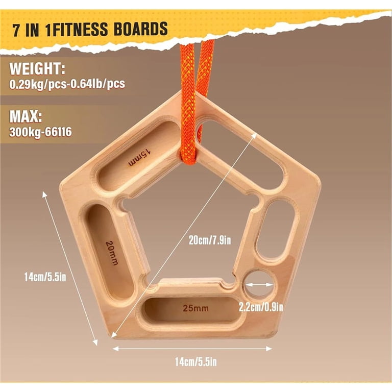 Planche D’escalade Portable En Bois – Prise Naturelle, Grooves Progressifs, Avec Cordon, Pour Musculation à La Maison Ou En Extérieur