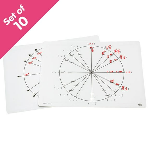 Didax Unit Circle Writeon/Wipeoff Mats Stationery