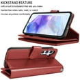 thumbnail image 4 of eBizWare RFID Blocking Leather Wallet Cell Phone Case with Wrist Strap for Samsung Galaxy A35, Red, 4 of 7