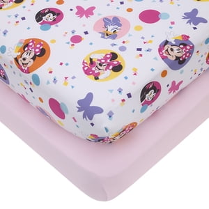 Disney Minnie Mouse 2-Piece Toddler Fitted Sheet Set, Pink