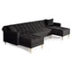 thumbnail image 5 of Sala Modular Doble Chaise Makora Travis con Memory Foam Color Negro Lino Respaldo Reclinable de 3 Posiciones, 5 of 8