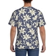 thumbnail image 3 of Bixox Men's Lilies Flowers Printed Short Sleeve Skinny Athletic T-Shirt, 3 of 6
