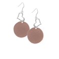 thumbnail image 2 of Delight Jewelry Acrylic 1 1/8" Disc Rose Goldtone Open Heart French Earrings, 2 of 4