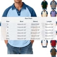 thumbnail image 4 of Mens Oversized Polo Shirts Drop Shoulder Half Sleeve 3 Button Denim Patchwork Casual Summer Shirt White, 4 of 5