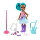 thumbnail image 1 of Muñeca Chelsea Rockstar Barbie 6-in/15.24-cm Cabello Azul Guitarra Micrófono Auriculares, 1 of 2