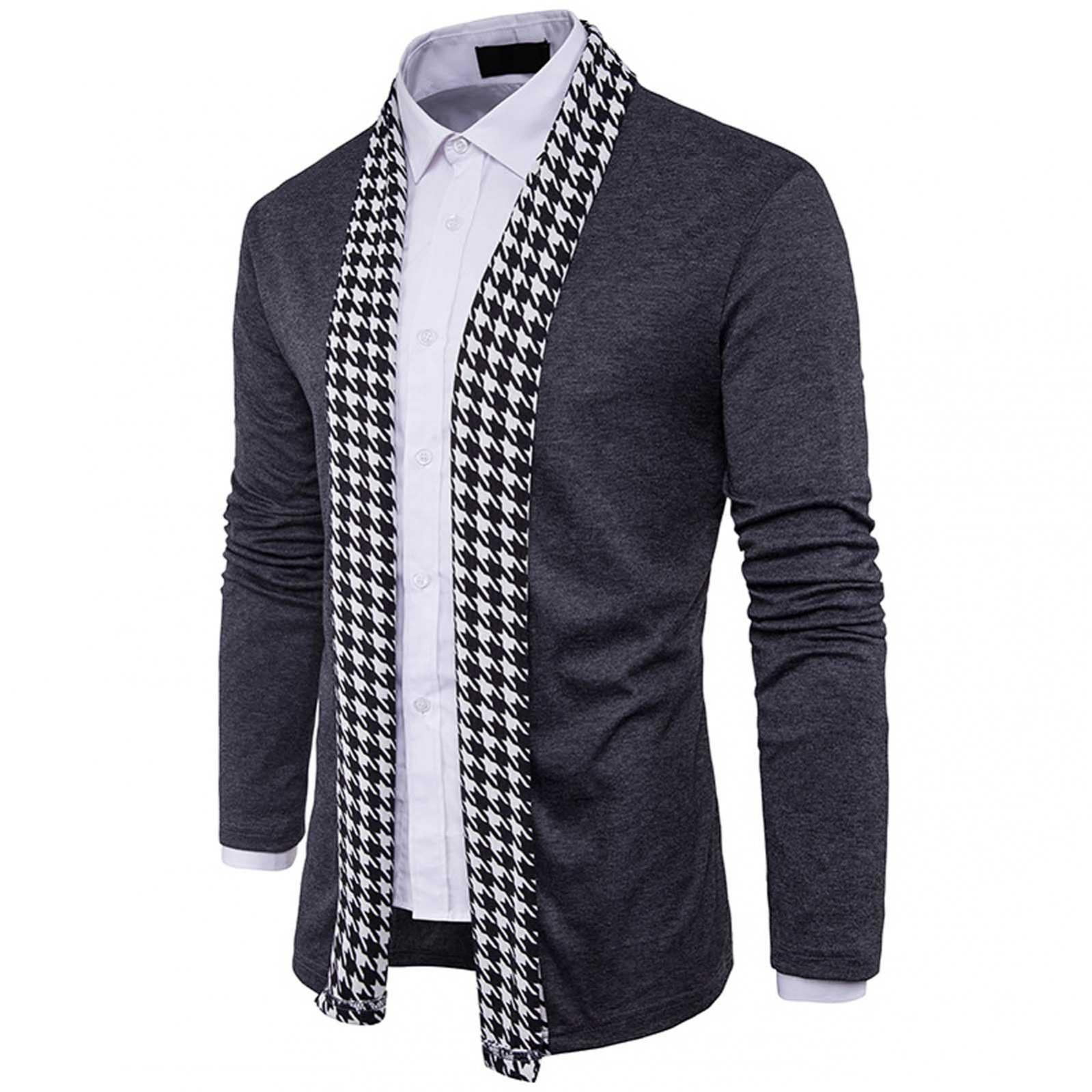 Tuscom Mens Cardigan - Men Houndstooth 