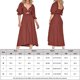 thumbnail image 2 of Vestido De Manga Farol Señoras una línea vestido elegante Chic plisado vestido Casual fiesta de noche vestidos largos Cgtredaw Marrón Xlgqpl092 Rojo para Mujer, 2 of 8
