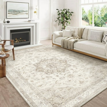 WIPONKEN 6x9 Area Rugs for Living Room Bedroom Dining Room Office Farmhouse, Machine Washable Non Slip Vintange Persia Rug