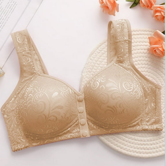 BILIKEYU Women's Front Buttoned Set Cup Large Sized Bra, Bras for Women, Jelly Bras for Women, Seamless Underwear for Women