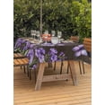 thumbnail image 3 of Outdoor Tablecloth with Umbrella Hole for Patio/Picnic/Party/Camping, Purple Flowers Waterproof Table Cloth Rectangle Table Cover Washable, Butterfly Spring Floral Wooden Farmhouse (60"x 120"), 3 of 8