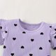 thumbnail image 5 of Conjuntos de blusa y camisa de cuello redondo y manga corta con estampado de colores para niña, mono de cuello redondo y manga larga con cintura elástica, pantalones estampados y diadema, conjunto de, 5 of 6