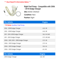thumbnail image 2 of Right Fuel Pump - Compatible with 2006 - 2018 Dodge Charger 2007 2008 2009 2010 2011 2012 2013 2014 2015 2016 2017, 2 of 2