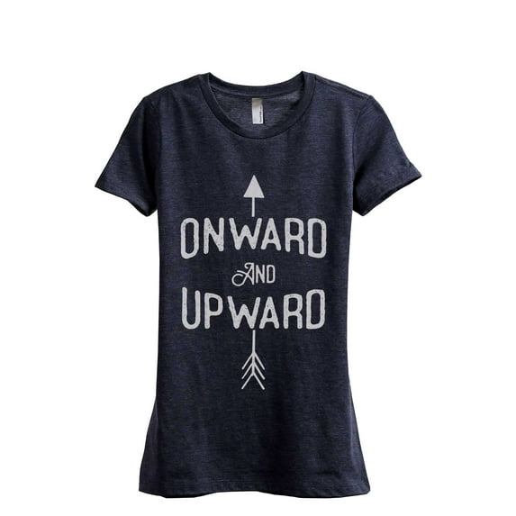 Onward and Upward Women's Fashion Relaxed T-Shirt Tee Heather Navy Large