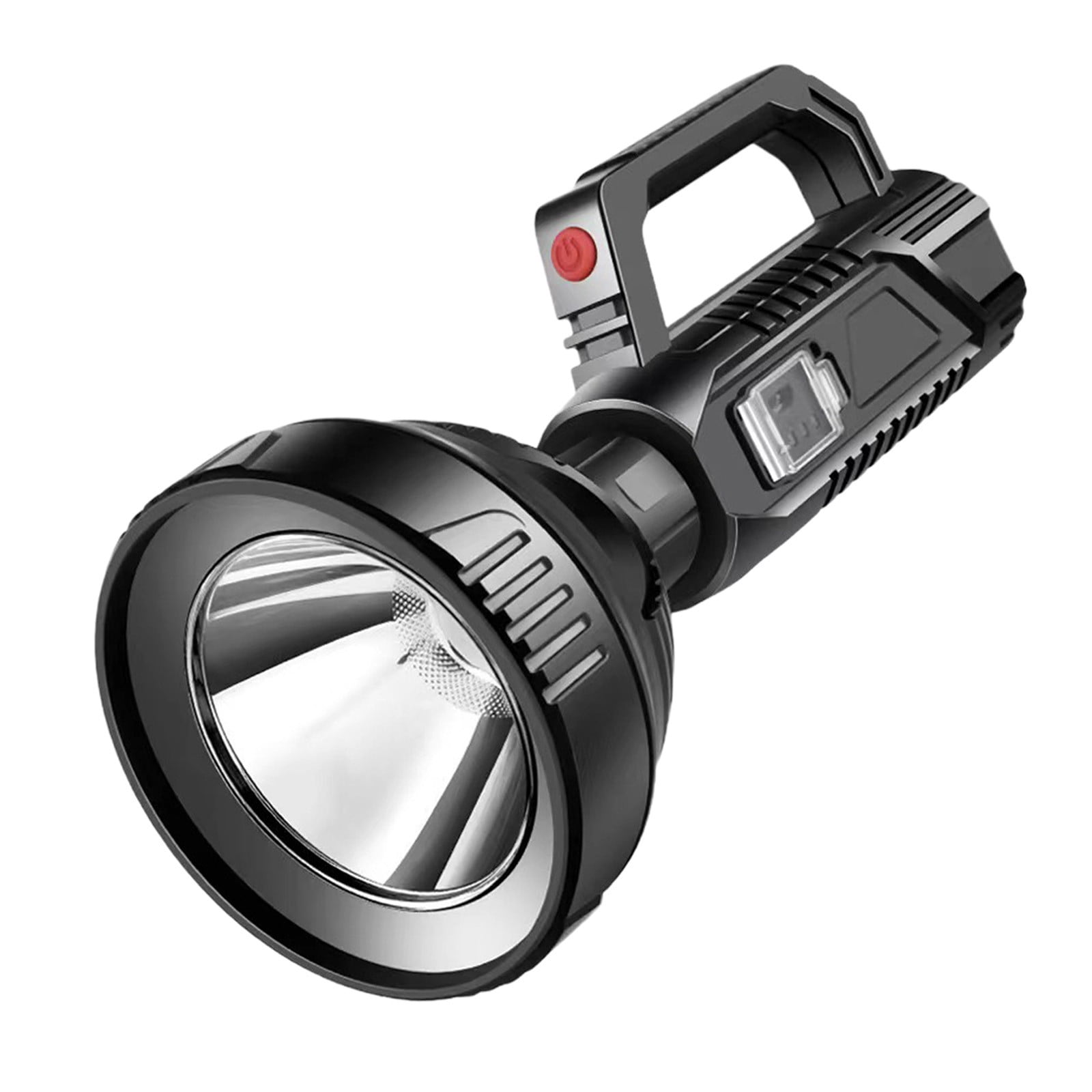 Lampe Torche LED Camping – Double Source (projecteur + COB), Charge USB-C, Affichage Batterie, 17,1×4,5 Cm, Noir
