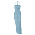 thumbnail image 1 of Liacowi Women Backless Maxi Dress Sexy Sleeveless Split Cocktail Dresses Bodycon Spaghetti Strap Long Dress Party, 1 of 9
