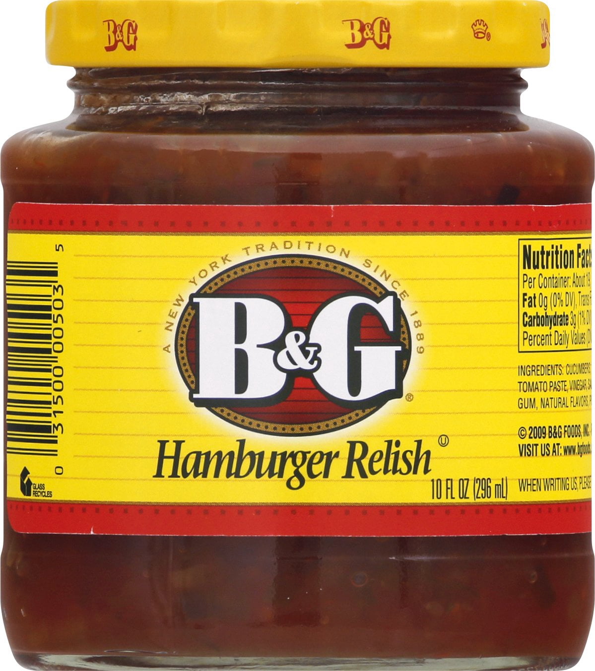 B&G Hamburger Relish, 10 Fl Oz