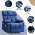 thumbnail image 5 of JONPONY Heated Manual Massage Recliner with Cup Holder, Single Rocker Sofa with Cup Holders for Bedroom Home Theater,Dark Blue, 5 of 12