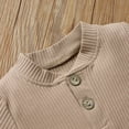 thumbnail image 5 of Maxcozy Summer Newborn Baby Boy Girl Ribbed Outfits Cotton Button Short Sleeve Tops Bodysuit + Shorts, 5 of 13