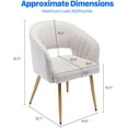 thumbnail image 2 of Wubio Modern Velvet Desk Chair Accent Armchair Upholstered Tufted Chairs Dining Chairs, Tufted Vanity Chair Side Chairs with Gold Metal Legs for Dining Room Living Room Restaurant,1 PC &Cream, 2 of 14