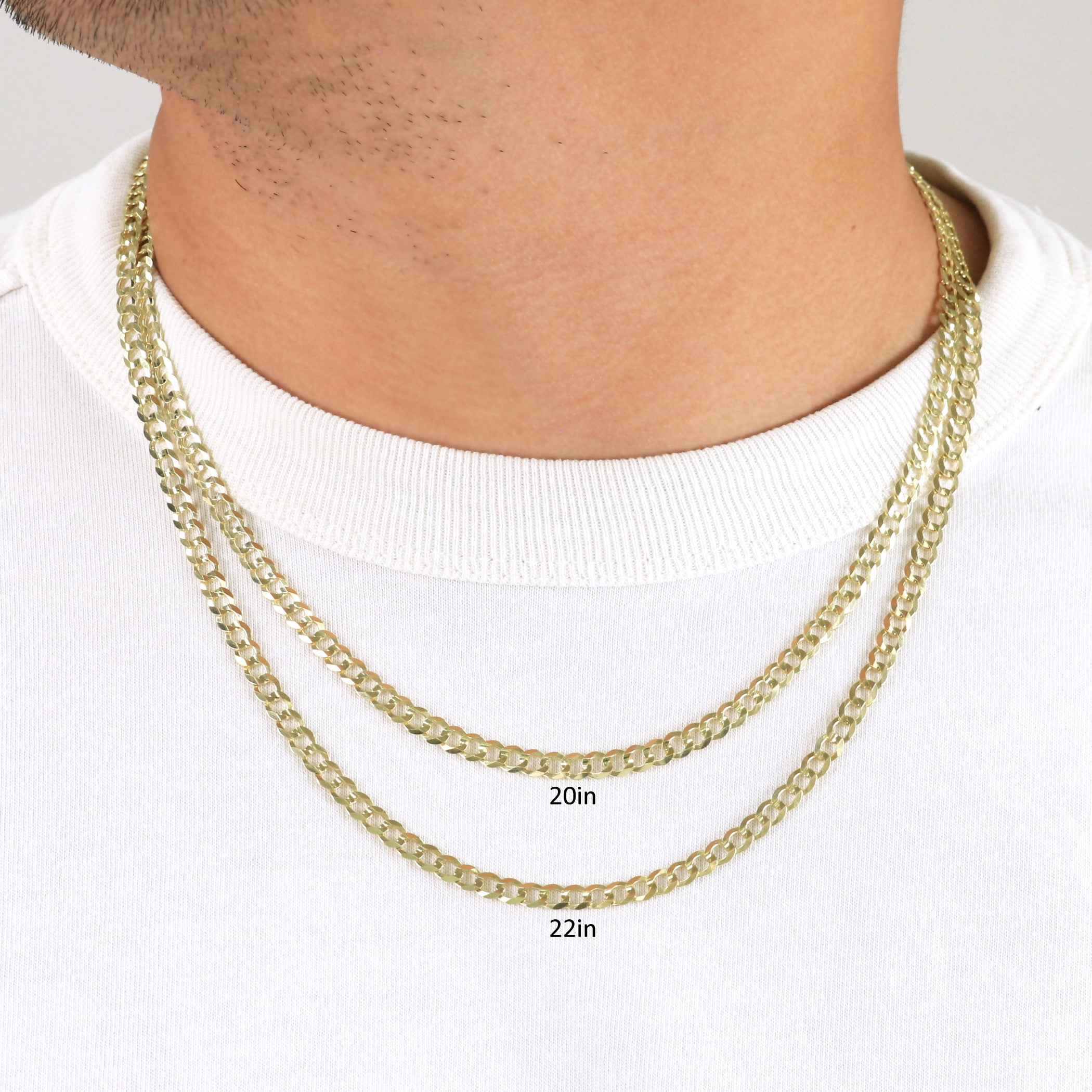 Nuragold 10k Real Yellow Gold Solid Cuban Curb Link 5mm Chain Necklace (16"-30") Italian Jewelry for Men & Women