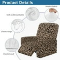 thumbnail image 5 of Xixirimido Leopard Brown Recliner Chair Covers 4 Pieces, Recliner Cover Stretch Lazy Boy Recliner Cover, Recliner Sofa Slipcover with Pockets, Furniture Protector for Living Room, Pets, Kids, 5 of 7