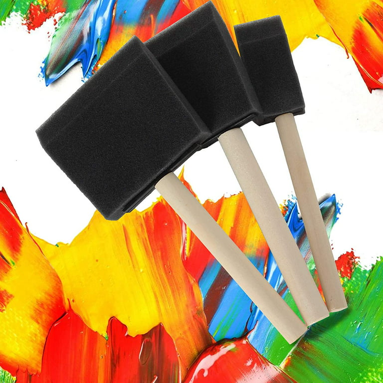 60 Pcs Foam Brush Foam Paint Brushes, Assorted Sizes, Sponge Panit Brushes,  1 2 3 Inch Paint Sponge, Sponge Brush with Wood Handle, Foam Brushes for  Painting, Staining, Polyurethane 