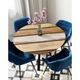 thumbnail image 5 of nqOlkjepod Vintage Brown Geometric Round Tablecloth, Fitted Table Cover with Elastic for 45"-54" Round Tables, Farmhouse Country Retro Wood Grain Table Cloth Dinning Party Waterproof Tablecloths, 5 of 6