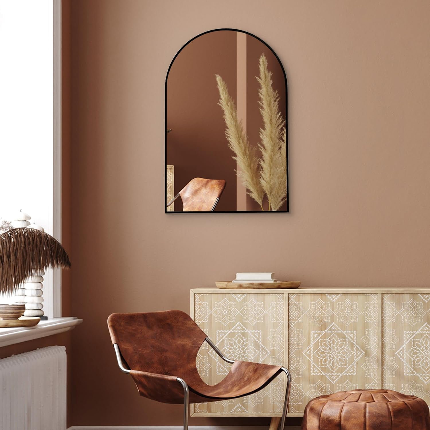 Americanflat Framed Arched Mirror 20x30" - Black Wall Mirror for Bathroom, Entryway Hall, Living Room, Bedroom - Curved Arch Mirror