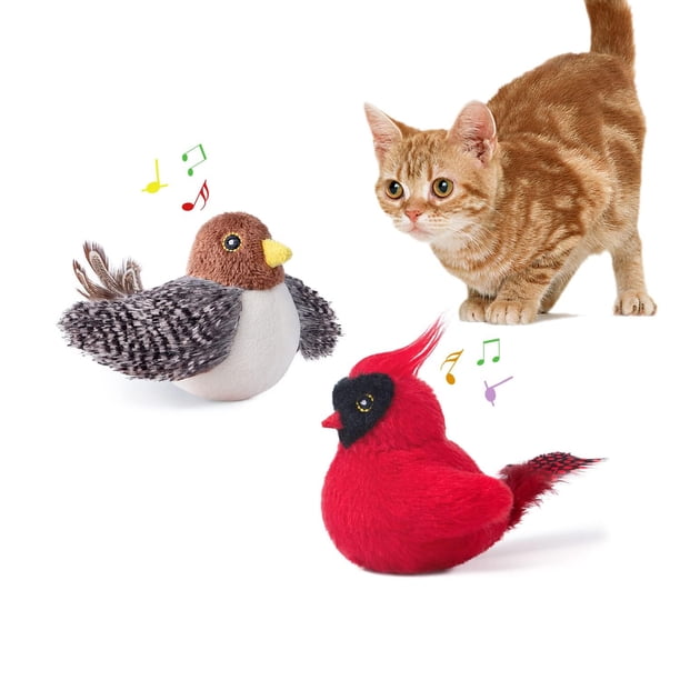 Juguetes para gatos Potaroma Chirping Birds con hierba gatera SilverVine, 2 unidades