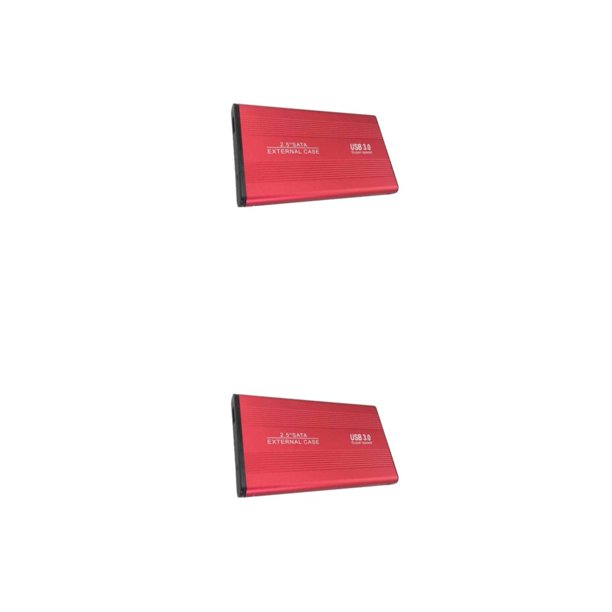 Methold Caja de dispositivo de almacenamiento portátil - Tratamiento de chorro de arena Indicador LED Caja de disco duro externo antiestático rojo 2piezas