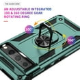 thumbnail image 4 of SaniMore Tri-layer Case for Google Pixel 7 Pro 6.7" 2022, 360° Rotating Holder/Kickstand Rugged PC Back + TPU Bumper Magnetic Car Mount Anti-fingerprint Anti-fall Heavy Duty Protective Case, arkgreen, 4 of 7