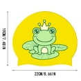 thumbnail image 4 of MIASHUI Kids Silicone Swim Caps with Cartoon Designs for Pool Beach and Water Activities Yellow,5-12, 4 of 4