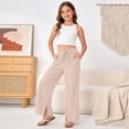 thumbnail image 5 of Kiijoy Toddler Girls Pants Lightweight High Rise Straight Leg Side Slit Pants, Sizes 4-5T, 5 of 6