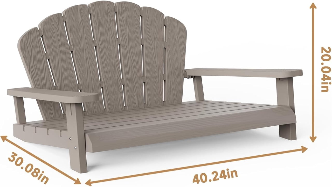Yardgrace Outdoor Elevated Dog Bed Medium Size Dog, Waterproof & Washable Resin Pet Bed, 40.24 x 20.04 x 30.08 Inches, Easy to Assemble, Gray