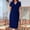 Blue, variant on Bnwani Womens Summer Dresses,Ladies Dresses,Knee-Length,V-Neck,Casual,Solid,Purple,3XL