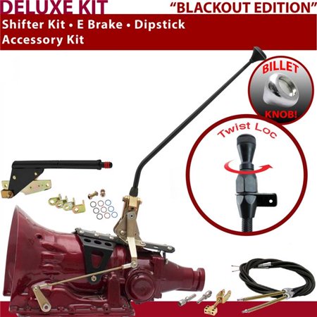 American Shifter C6 Shifter Kit Black 16 in. E Brake Cable Dipstick for F2360
