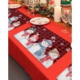 thumbnail image 4 of Christmas Cute Snowman Placemats Set of 4 Winter Snowflakes Red Black Plaid Heat Insulation Washable Place Mats, Rustic Non-Slip Table Mats for Dining Table Party Kitchen Decor,13x19 Inch, 4 of 4