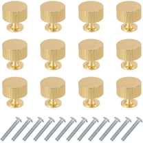 12Pcs Solid Brass Cabinet Knobs Gold Brass Drawer Knobs Brass Cabinet Door Handles
