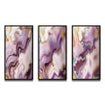 thumbnail image 2 of Designart "Purple Abstractions Gold and Purple" Abstract Shapes Framed Wall Art Set Of 3 - Gold Transitional Frame Gallery Wall Set For Home Decor, 2 of 6