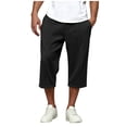 thumbnail image 2 of yillto Mens Capris Pant Loose Hiking Casual Sweatpant Pants Elastic Waist Summer Shorts Joggers with Pockets, 2 of 7