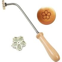 Hzzsbu Cake Branding Iron with Wood Handle, 3cm Heating Metal Stamping Tool for Dessert Decorating