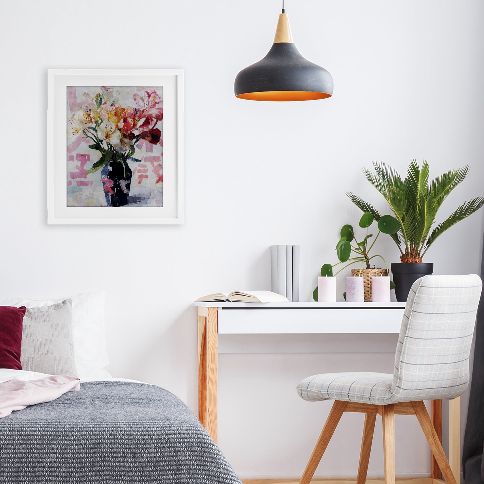 Stupell Industries Zen Blooms Bouquet White Framed Print Under Glass, design by Svetlana Aleynikova
