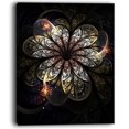 thumbnail image 2 of Rounded Glowing Golden Fractal Flower - Floral Canvas Art Print, 2 of 3