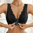 thumbnail image 2 of iHPH7 Bra Front Closure for Women Full Figure Bras for Seniors Front Hook Bras for Older Women Daisy Bras for Older Women Padded Bras for Women No Underwire Soft Black M, 2 of 5