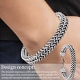 thumbnail image 4 of Pulsera de cadena de eslabones para hombre Acero inoxidable Ancho Largo, 4 of 5