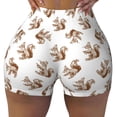 thumbnail image 2 of Balery Retro Squirrel Pantalones cortos de entrenamiento estampados para mujer, sin costuras, ajustados, para gimnasio, yoga, correr, deportes, ejercicio activo, fitness.-X-Large, 2 of 8